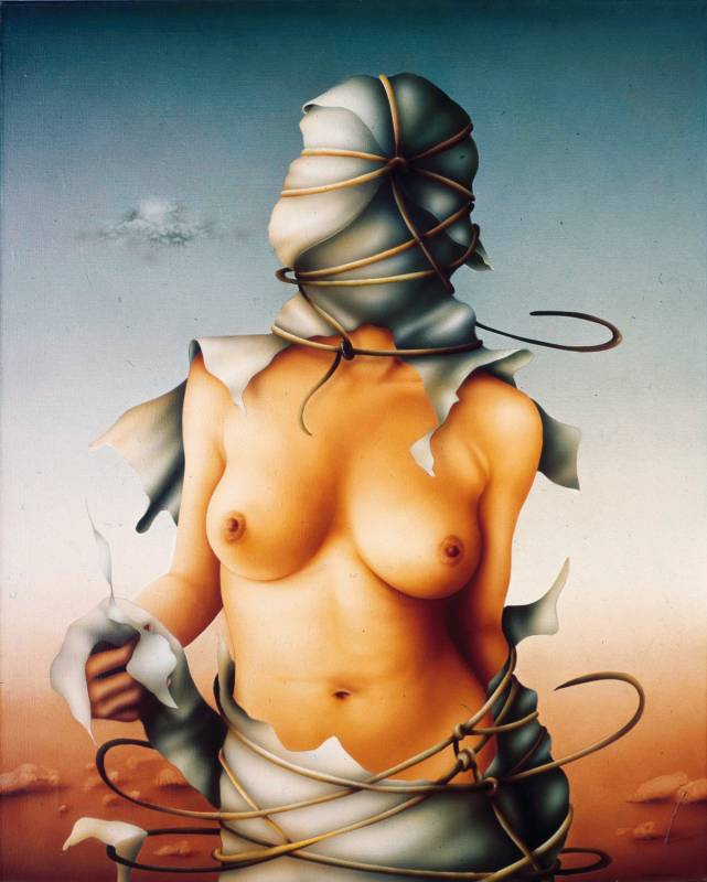 DAS GESCHENK - Acryl auf Leinwand, 100x80 cm, 1977